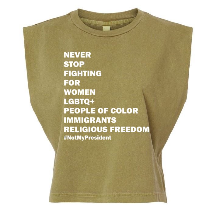 #NotMyPresident Not My President Quote Garment-Dyed Women's Muscle Tee