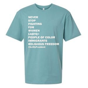 #NotMyPresident Not My President Quote Sueded Cloud Jersey T-Shirt