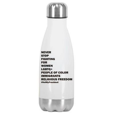 #NotMyPresident Not My President Quote Stainless Steel Insulated Water Bottle