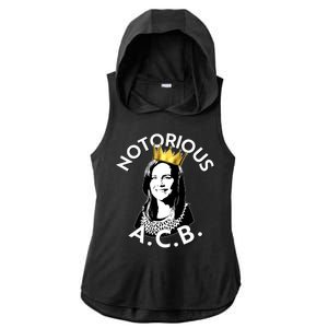 Notorious A.C.B. Amy Coney Barrett Supreme Court  Ladies PosiCharge Tri-Blend Wicking Draft Hoodie Tank