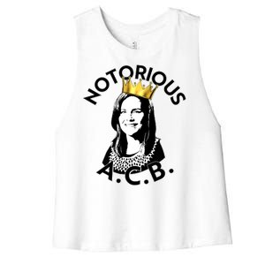 Notorious A.C.B. Amy Coney Barrett Supreme Court  Women's Racerback Cropped Tank