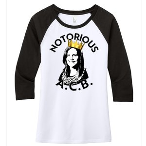 Notorious A.C.B. Amy Coney Barrett Supreme Court  Women's Tri-Blend 3/4-Sleeve Raglan Shirt