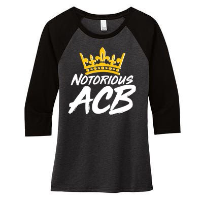 Notorious ACB Crown Amy Coney Barrett Women's Tri-Blend 3/4-Sleeve Raglan Shirt