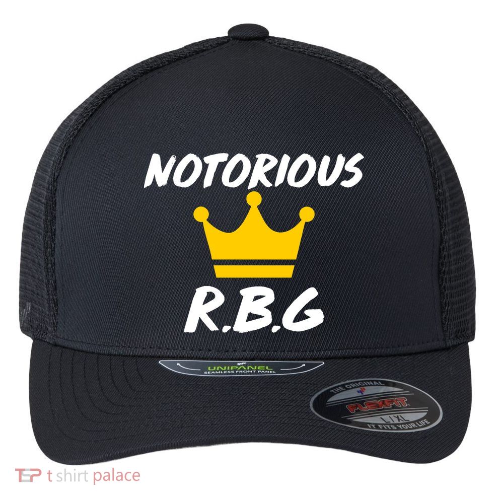 Notorious R.B.G. Crown Ruther Bader Ginsburg Flexfit Unipanel Trucker Cap