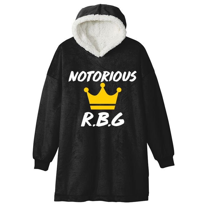 Notorious R.B.G. Crown Ruther Bader Ginsburg Hooded Wearable Blanket