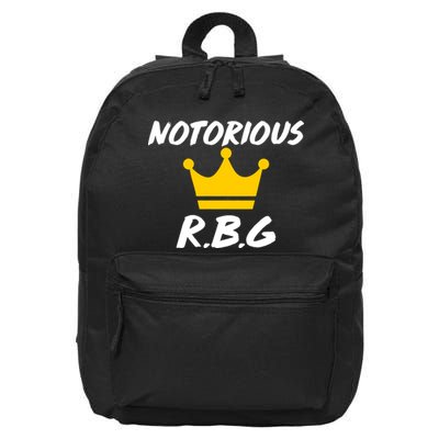 Notorious R.B.G. Crown Ruther Bader Ginsburg 16 in Basic Backpack