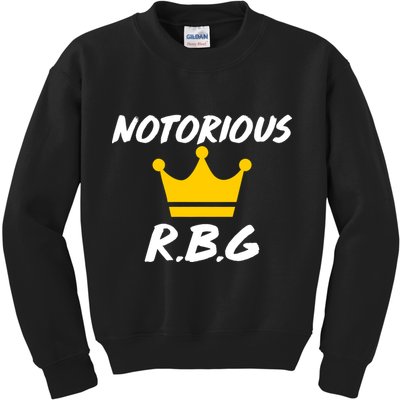 Notorious R.B.G. Crown Ruther Bader Ginsburg Kids Sweatshirt