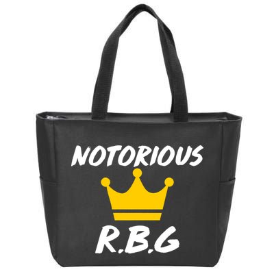 Notorious R.B.G. Crown Ruther Bader Ginsburg Zip Tote Bag