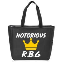 Notorious R.B.G. Crown Ruther Bader Ginsburg Zip Tote Bag