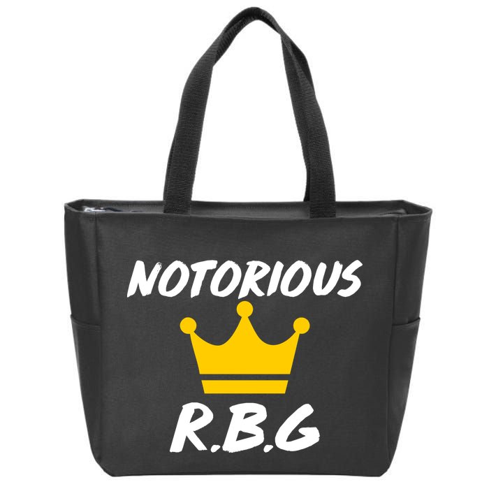 Notorious R.B.G. Crown Ruther Bader Ginsburg Zip Tote Bag