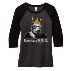 Notorious R.B.G. Ruther Bader Ginsburg Women's Tri-Blend 3/4-Sleeve Raglan Shirt