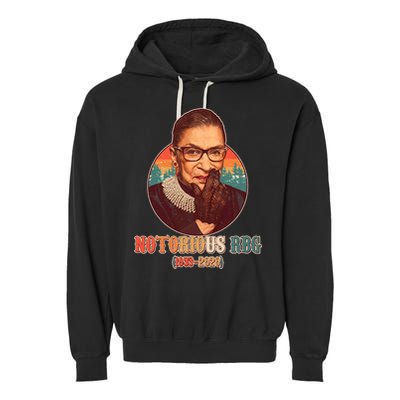 Notorious RBG 1933-2020 Ruth Bader Ginsburg Tribute Garment-Dyed Fleece Hoodie