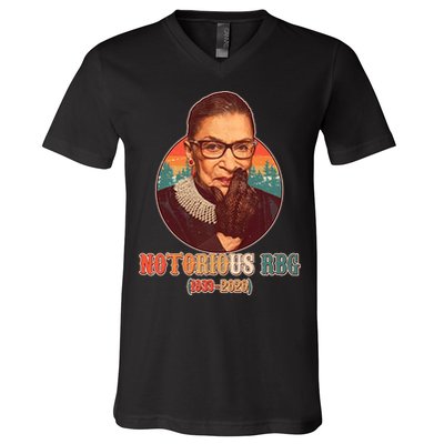 Notorious RBG 1933-2020 Ruth Bader Ginsburg Tribute V-Neck T-Shirt