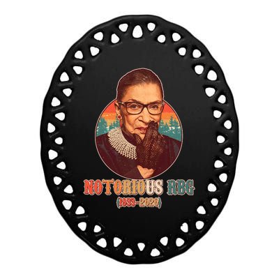 Notorious RBG 1933-2020 Ruth Bader Ginsburg Tribute Ceramic Oval Ornament