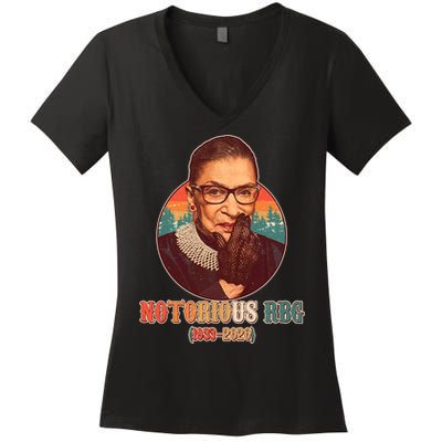 Notorious RBG 1933-2020 Ruth Bader Ginsburg Tribute Women's V-Neck T-Shirt