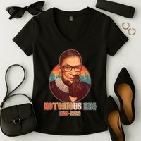 Notorious RBG 1933-2020 Ruth Bader Ginsburg Tribute Women's V-Neck T-Shirt