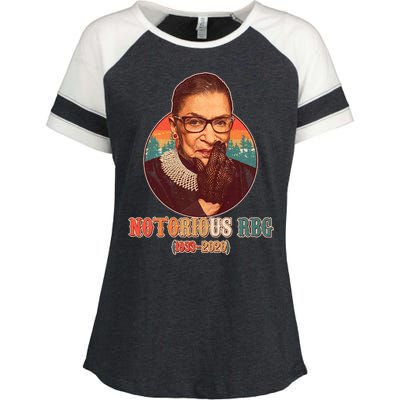 Notorious RBG 1933-2020 Ruth Bader Ginsburg Tribute Enza Ladies Jersey Colorblock Tee