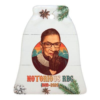 Notorious RBG 1933-2020 Ruth Bader Ginsburg Tribute Ceramic Bell Ornament