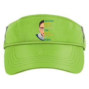 Notorious RBG Ask No Favors Quote Adult Drive Performance Visor