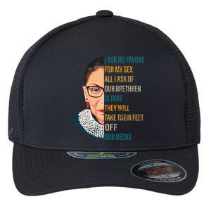 Notorious RBG Ask No Favors Quote Flexfit Unipanel Trucker Cap