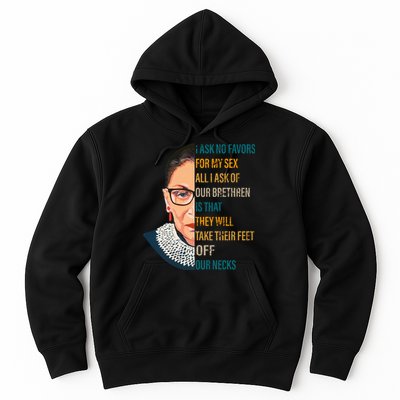 Notorious RBG Ask No Favors Quote Hoodie