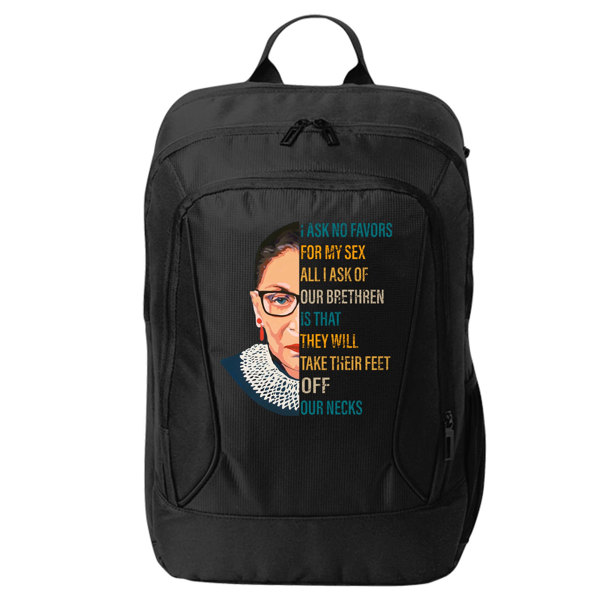 Notorious RBG Ask No Favors Quote City Backpack