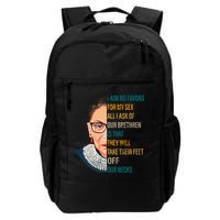 Notorious RBG Ask No Favors Quote Backpack