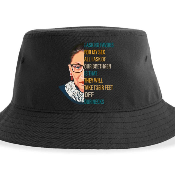 Notorious RBG Ask No Favors Quote Sustainable Bucket Hat