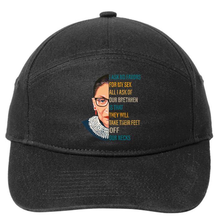 Notorious RBG Ask No Favors Quote 7-Panel Snapback Hat