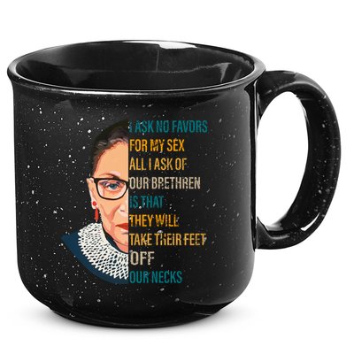Notorious RBG Ask No Favors Quote 15oz Campfire Ceramic Mug