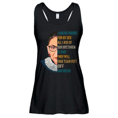 Notorious RBG Ask No Favors Quote Ladies Essential Flowy Tank