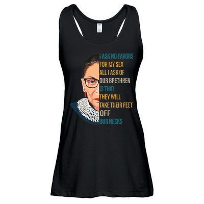 Notorious RBG Ask No Favors Quote Ladies Essential Flowy Tank