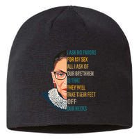 Notorious RBG Ask No Favors Quote Sustainable Beanie