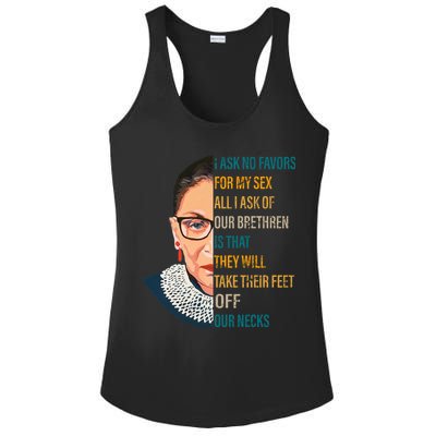 Notorious RBG Ask No Favors Quote Ladies PosiCharge Competitor Racerback Tank