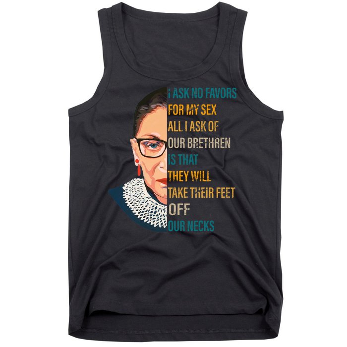 Notorious RBG Ask No Favors Quote Tank Top