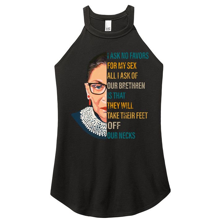 Notorious RBG Ask No Favors Quote Women's Perfect Tri Rocker Tank