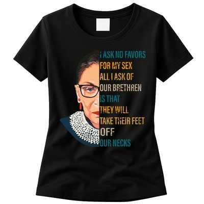 Notorious RBG Ask No Favors Quote Womens T-Shirt