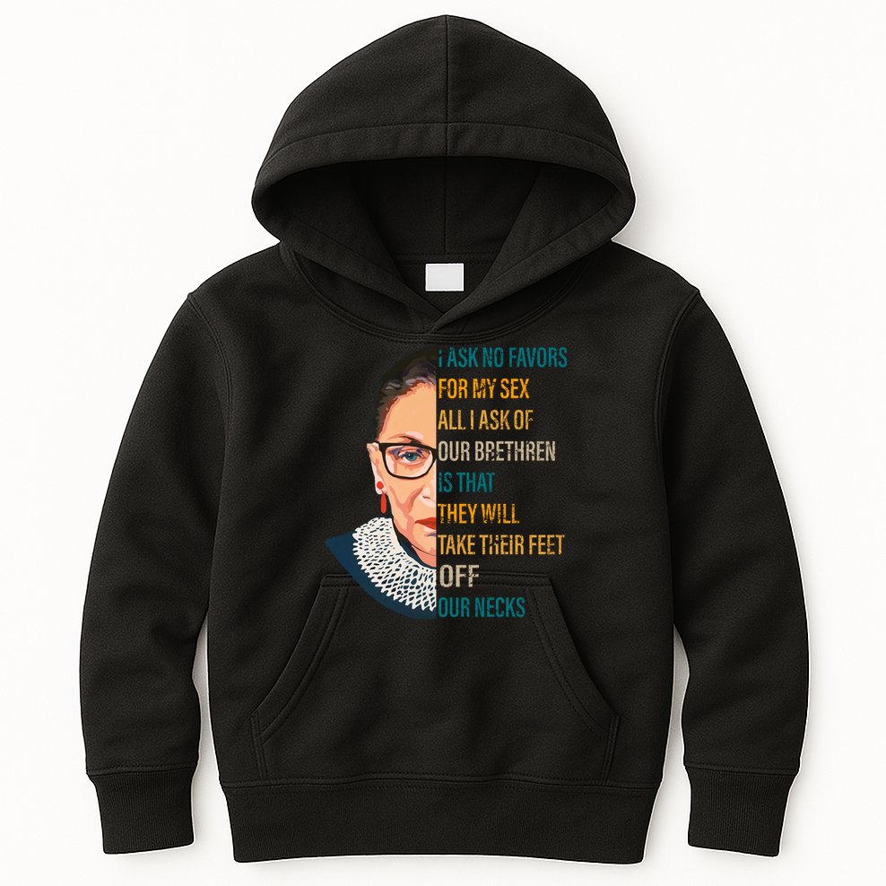 Notorious RBG Ask No Favors Quote Kids Hoodie