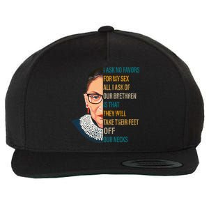 Notorious RBG Ask No Favors Quote Wool Snapback Cap