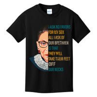 Notorious RBG Ask No Favors Quote Kids T-Shirt