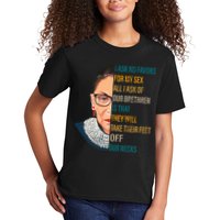 Notorious RBG Ask No Favors Quote Kids T-Shirt