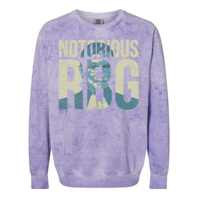 Notorious RBG Blue Logo Colorblast Crewneck Sweatshirt