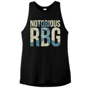 Notorious RBG Blue Logo Ladies PosiCharge Tri-Blend Wicking Tank