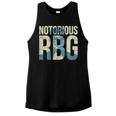 Notorious RBG Blue Logo Ladies PosiCharge Tri-Blend Wicking Tank