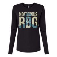 Notorious RBG Blue Logo Womens Cotton Relaxed Long Sleeve T-Shirt