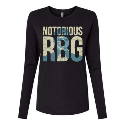 Notorious RBG Blue Logo Womens Cotton Relaxed Long Sleeve T-Shirt