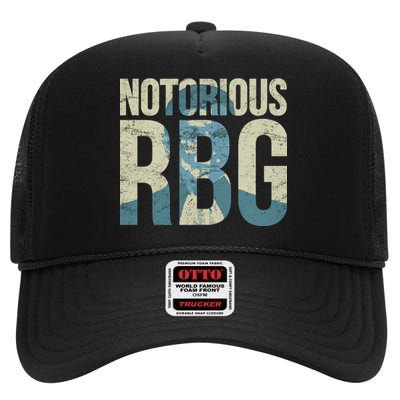 Notorious RBG Blue Logo High Crown Mesh Back Trucker Hat