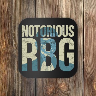 Notorious RBG Blue Logo Coaster