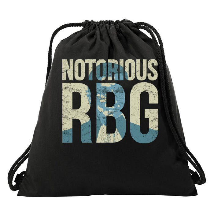 Notorious RBG Blue Logo Drawstring Bag