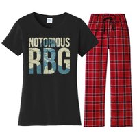 Notorious RBG Blue Logo Women's Flannel Pajama Set